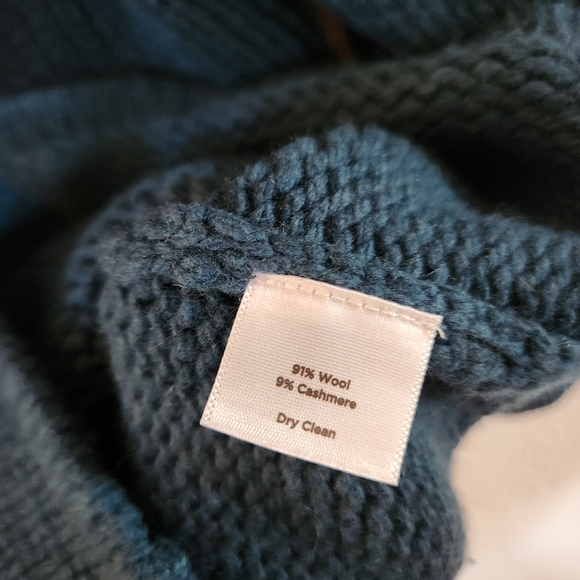 NWOT Talbots Wool Cashmere Blue Knit Double Breasted Cardigan Button Up Sweater - Picture 5 of 6